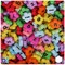 BeadTin Mixed Opaque 10mm Flower Plastic Alpha Beads - Black Letter Mix (150pcs)